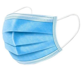 Adult Disposable Face Mask Blue And White Flexible Adjustable Earrings